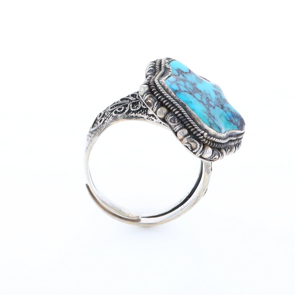 Adjustable Star Shaped Turquoise Ring