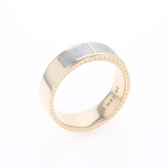 3 Section Men's Meteorite  Milgrain Topped Ring