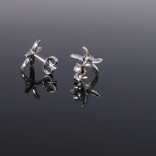 Opal Earrings Inlaid Realistic Star Fish Design