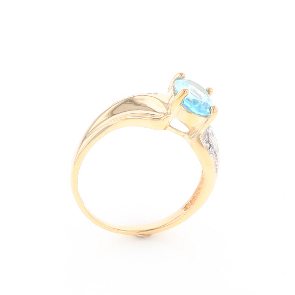 Blue Topaz Ring with Diamond Accents