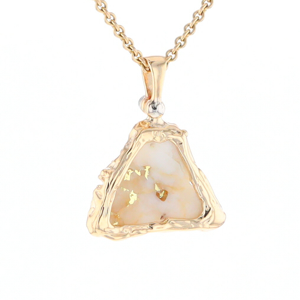 Rough Gold Quartz Free Form Pendant