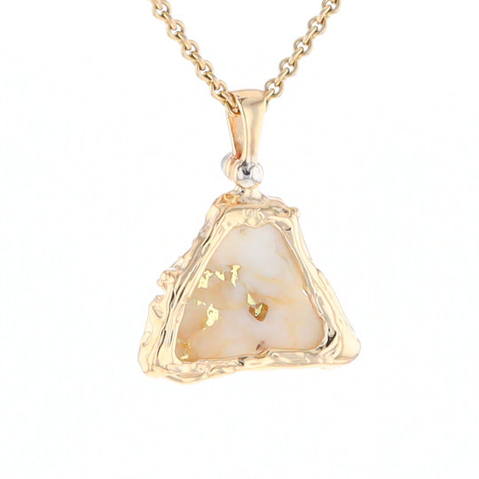 Rough Gold Quartz Free Form Pendant