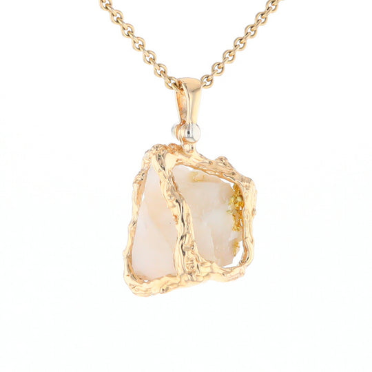 Rough Gold Quartz Freeform Pendant