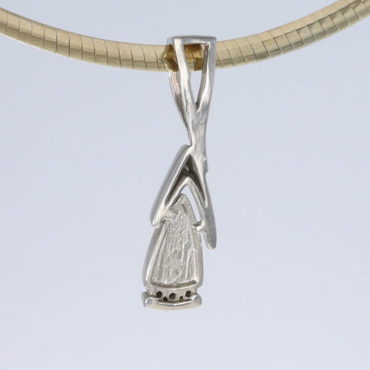 Opal Pendant Triangle Inlaid Design with .06ctw Round Diamonds