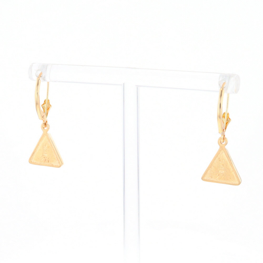 Gold Quartz Triangle Inlaid Earrings - G2