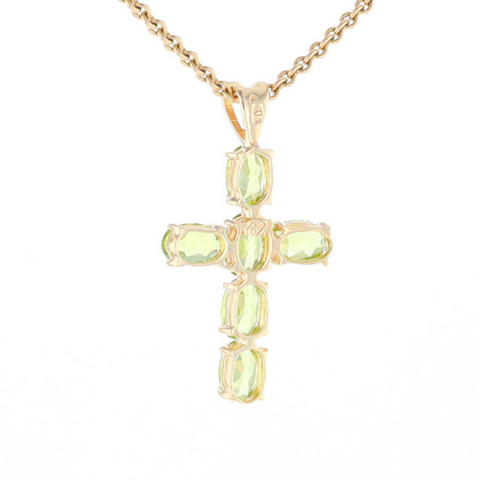 Oval Peridot Cross Pendant