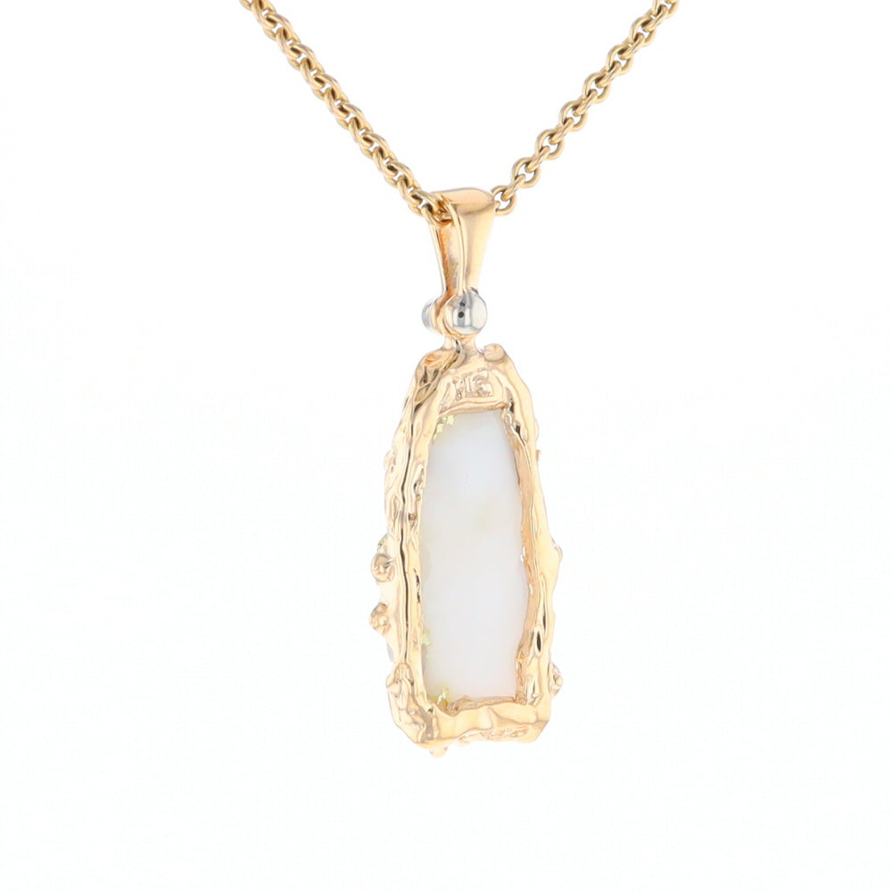 Rough Gold Quartz Freeform Pendant