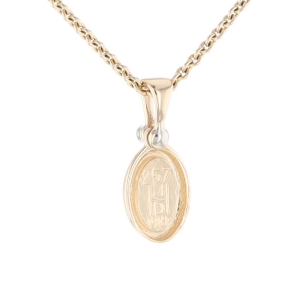 Natural pietersite oval inlaid .02ctw diamond pendant