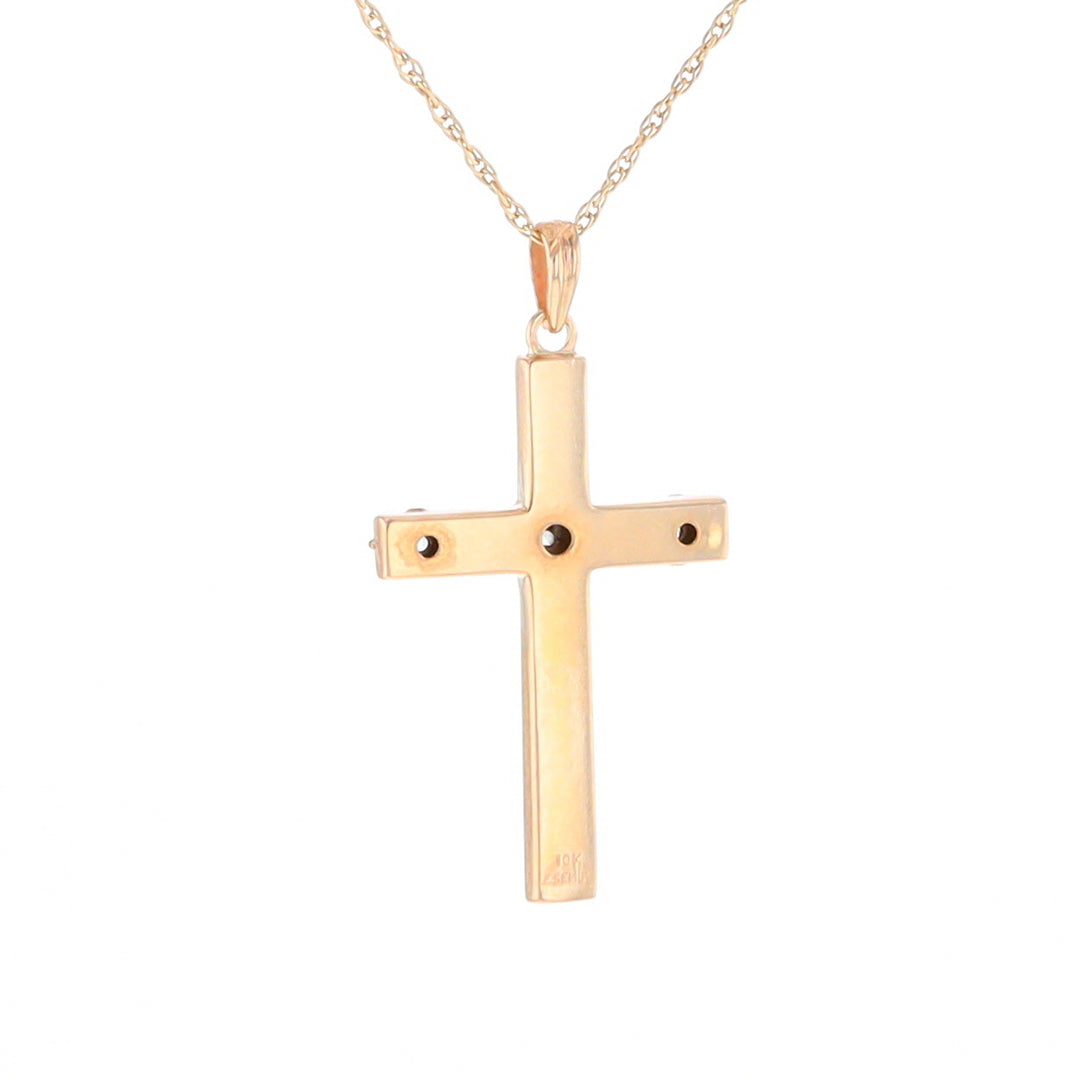 Vintage Incised Diamond Cross Pendant