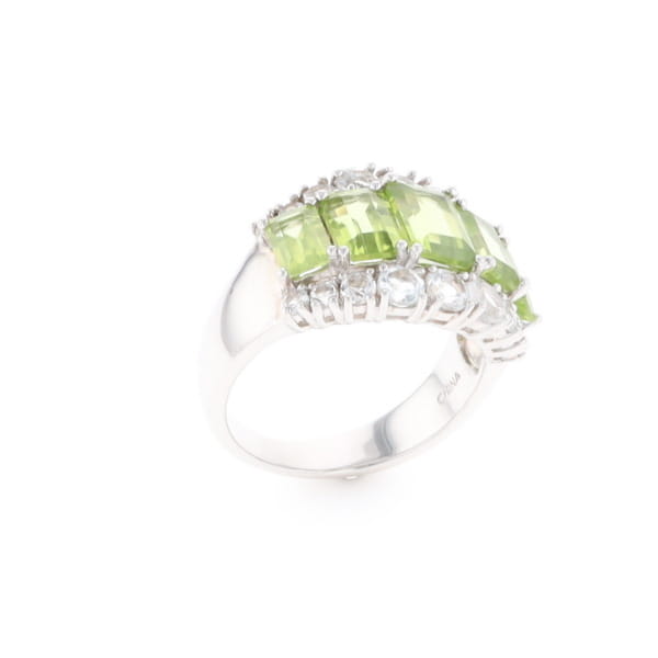 Peridot and CZ Cocktail Ring