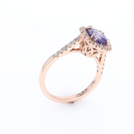 Rose Gold Tanzanite Halo Ring