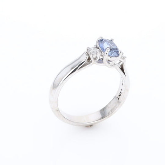 Ceylon Sapphire Three-Stone Trellis Ring