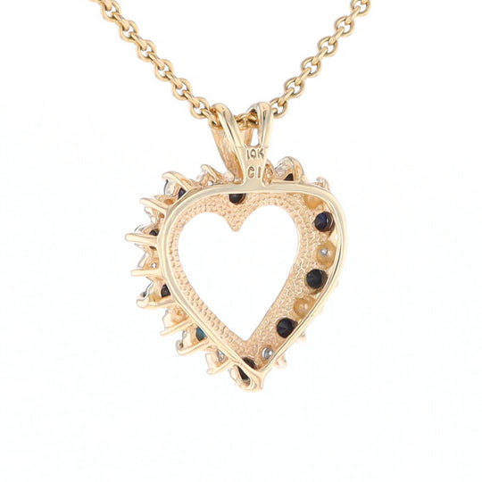 Open Heart Sapphire & Diamond Pendant