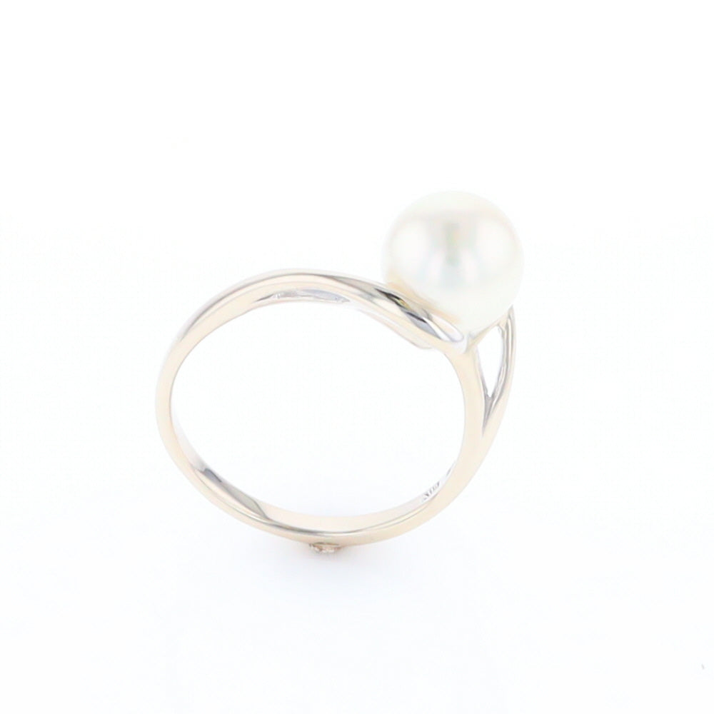 Pearl Solitaire Bypass Ring