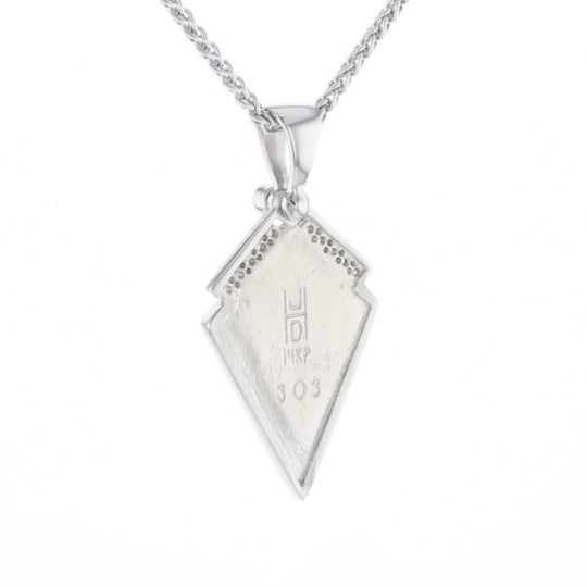 Onyx Kite Design Inlay .19Ctw Diamond Pendant