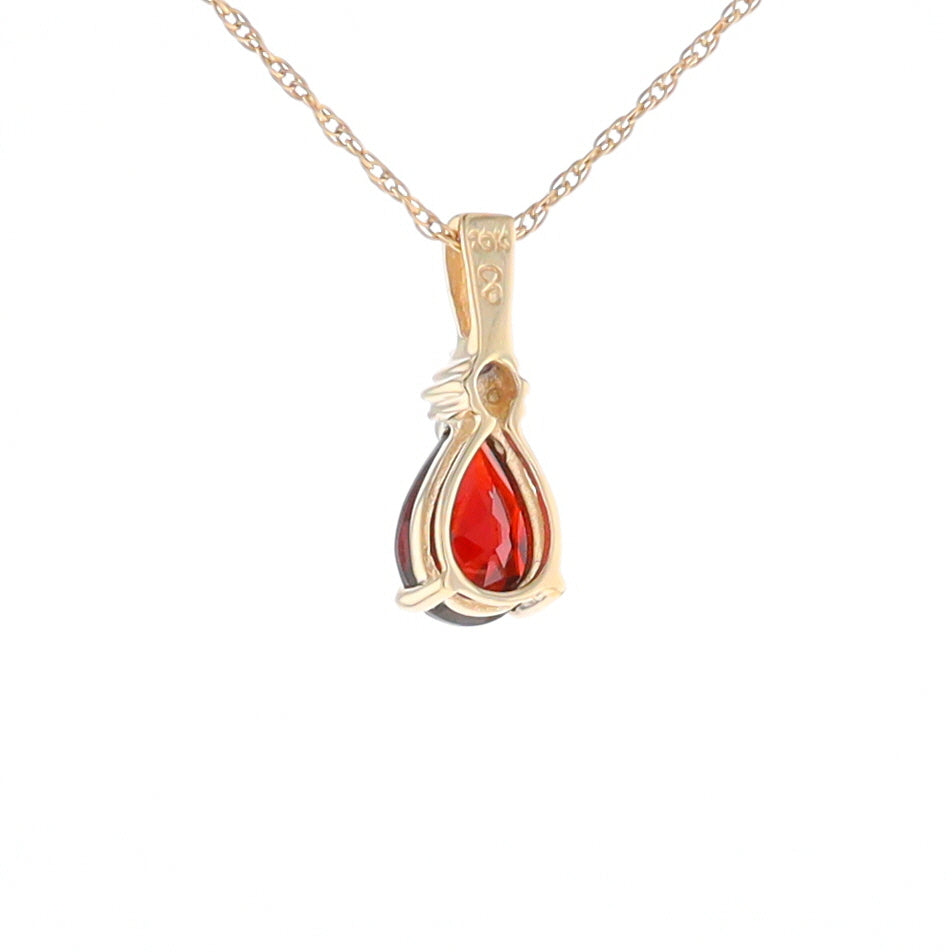 Pear Checkered Garnet Pendant