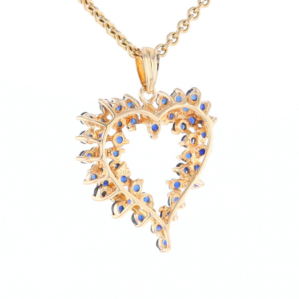 Bursting Sapphire Open Heart Pendant