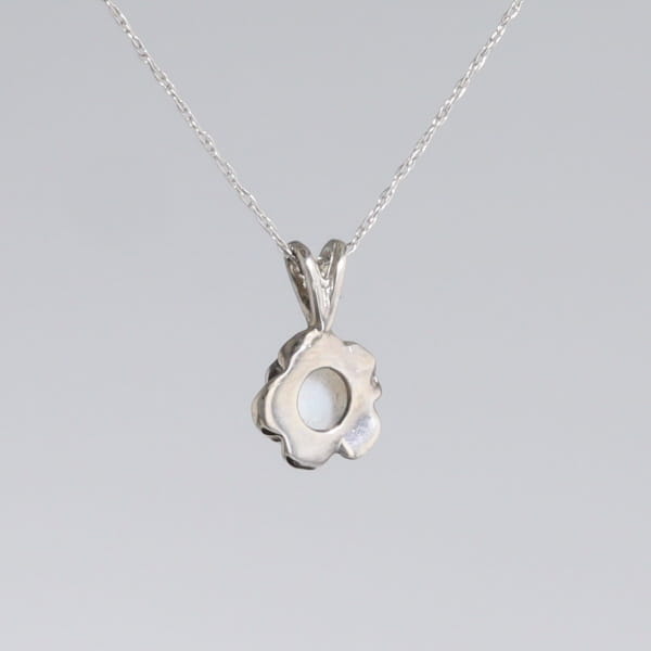 White Opal Flower Pendant