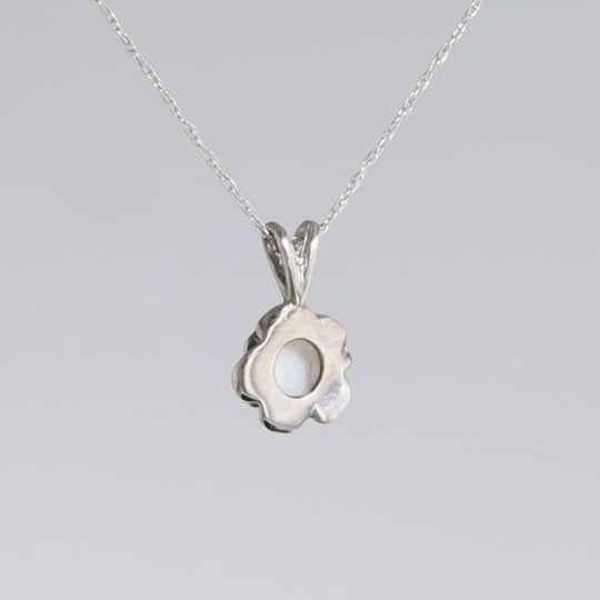 White Opal Flower Pendant