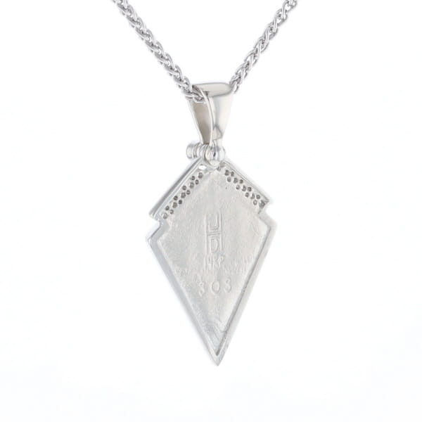 Pietersite Kite Shaped Inlaid Pendant with 0.19ctw Diamonds