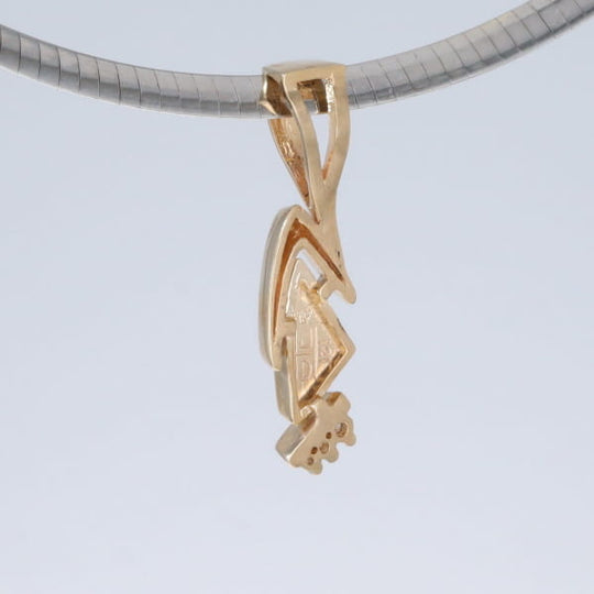 Opal Pendant Triangle Inlaid Design with .07ctw Round Diamonds