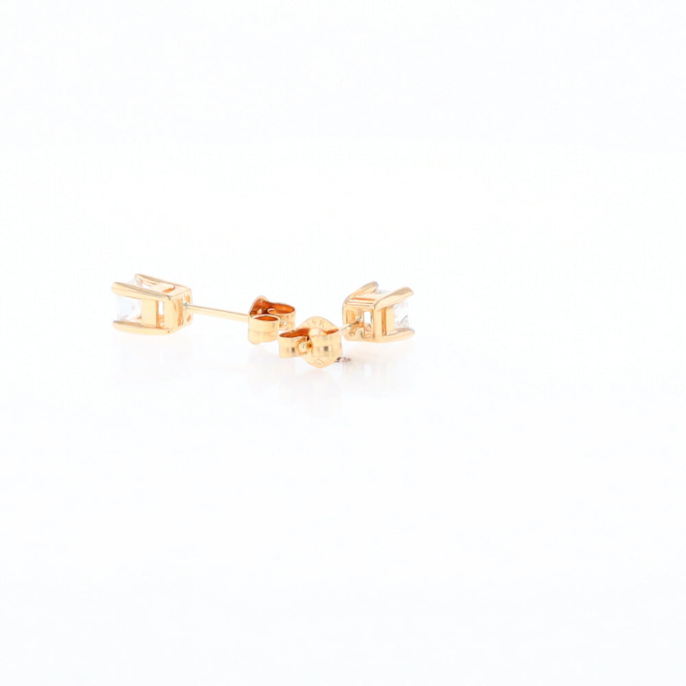 0.48ctw Princess Cut Diamond Studs