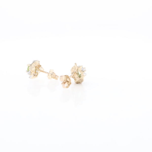 Bypass Peridot and Diamond Stud Earrings