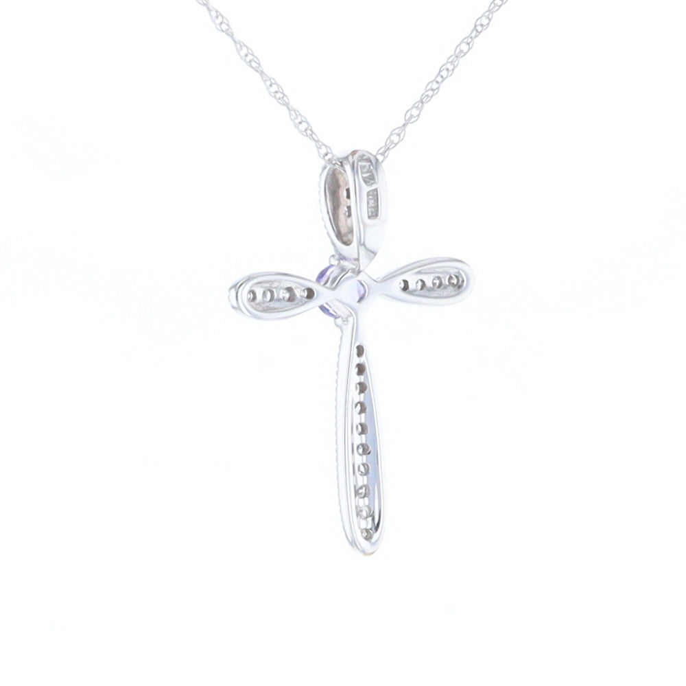 Tanzanite Cross Necklace