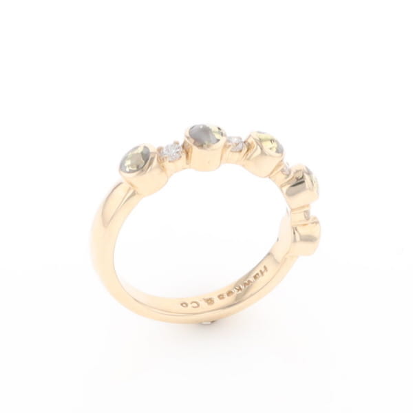 Gold Quartz Circle Inlay Wedding Band - G2