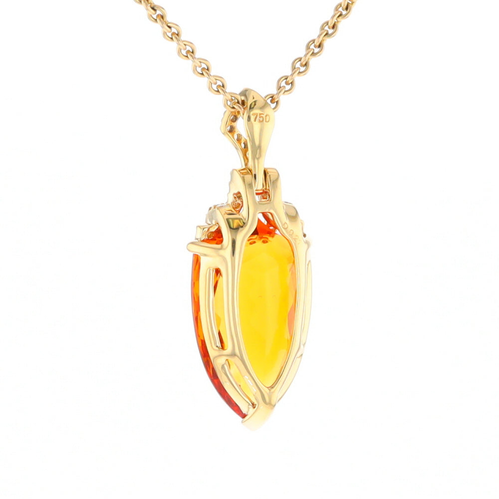 Citrine Pendant with Diamond Bail