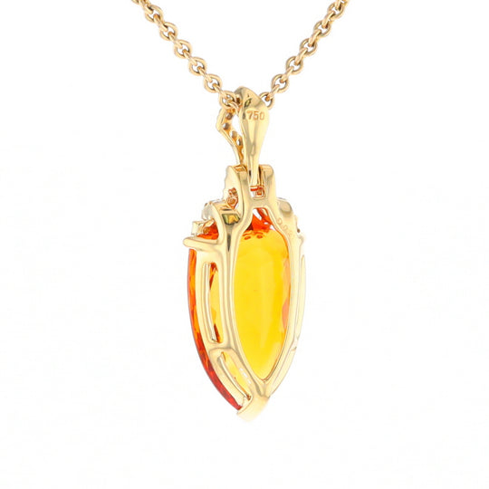 Citrine Pendant with Diamond Bail