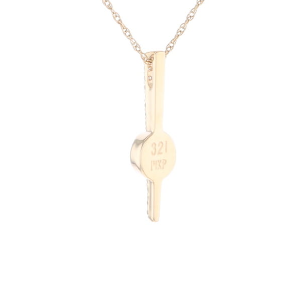 Diamond Bar Gold Quartz Round Inlaid Pendant G2
