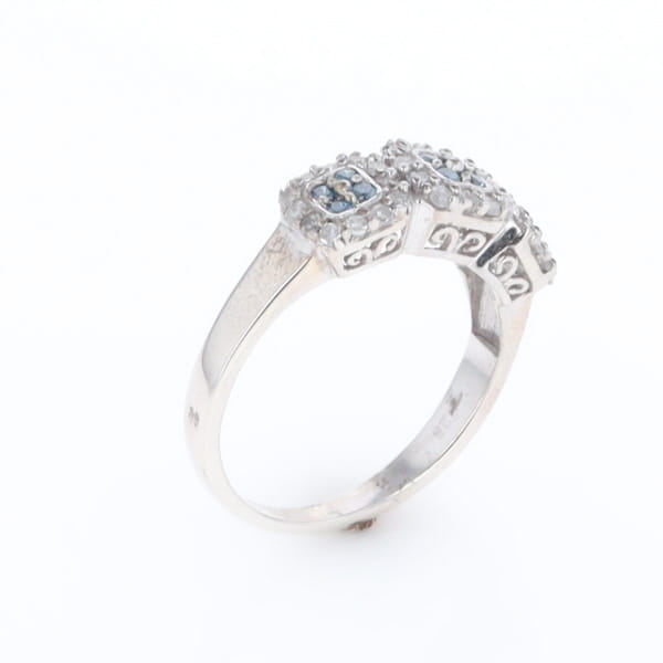 Triple Diamond Halo Ring