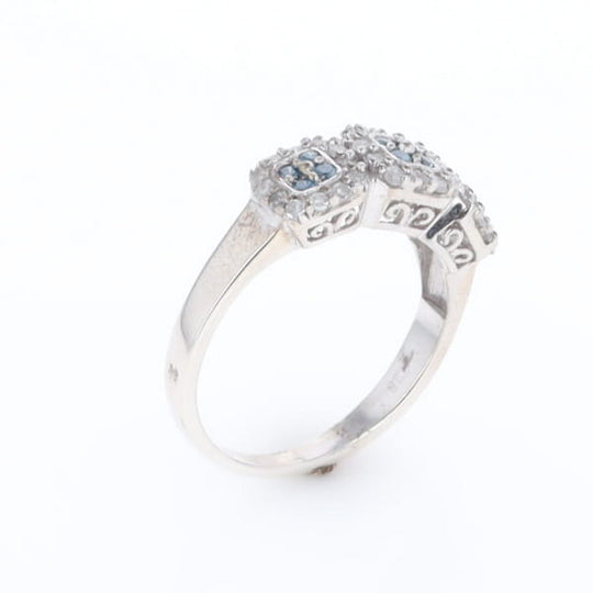 Triple Diamond Halo Ring