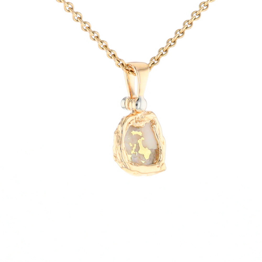 Gold Quartz Freeform Pendant - G1