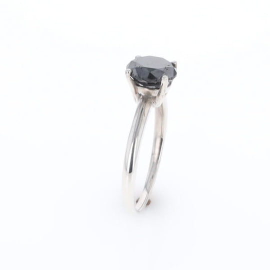Black Diamond Solitaire Ring