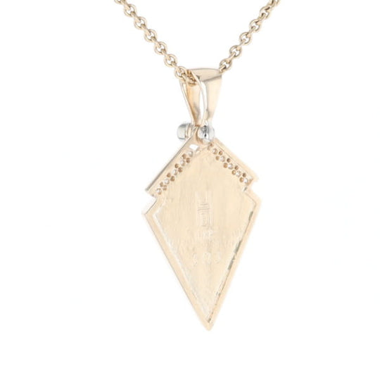 Meteorite Kite Shape Inlaid Pendant with 0.19ctw Diamonds
