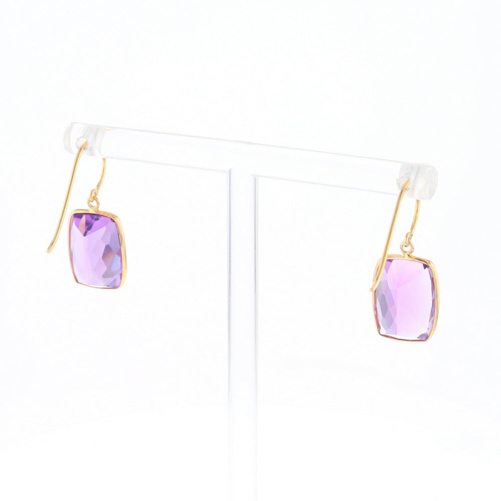 Solitaire Amethyst Dangle Earrings