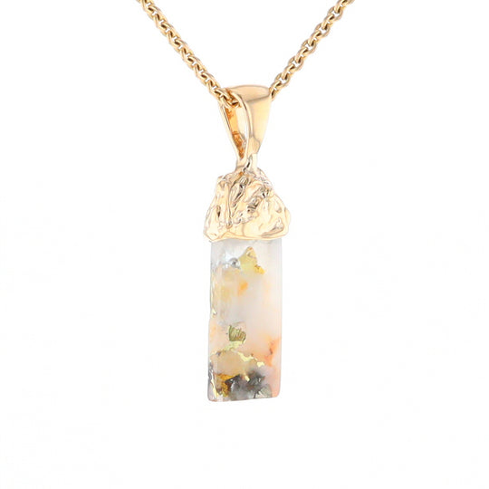 Gold Quartz Free Form Pendant