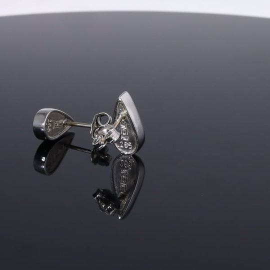 Opal Earrings Tear Drop Inlaid Design Studs