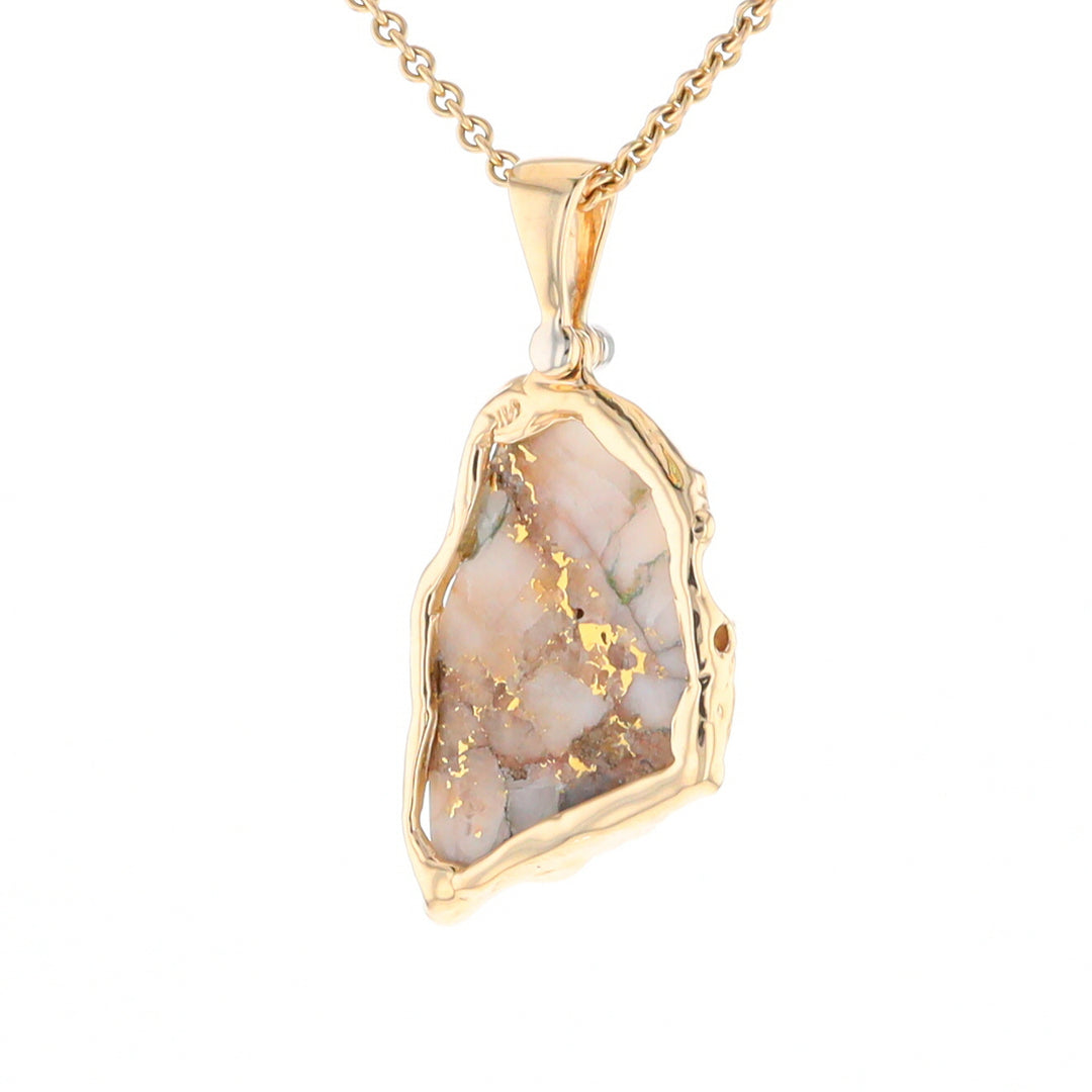 Gold Quartz Freeform Pendant (G2)