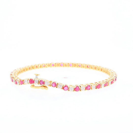 Ruby and Diamond Tennis Bracelet