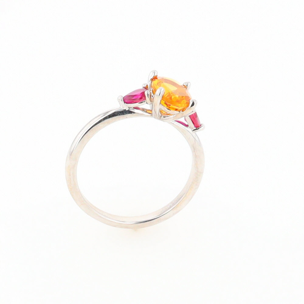 Fall Season Citrine and Ruby Ring