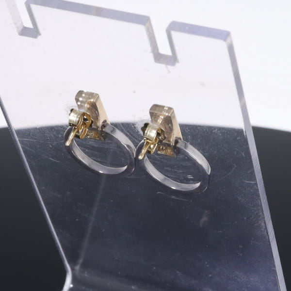 Opal Earrings Rectangle Inlaid Knocker Design Studs