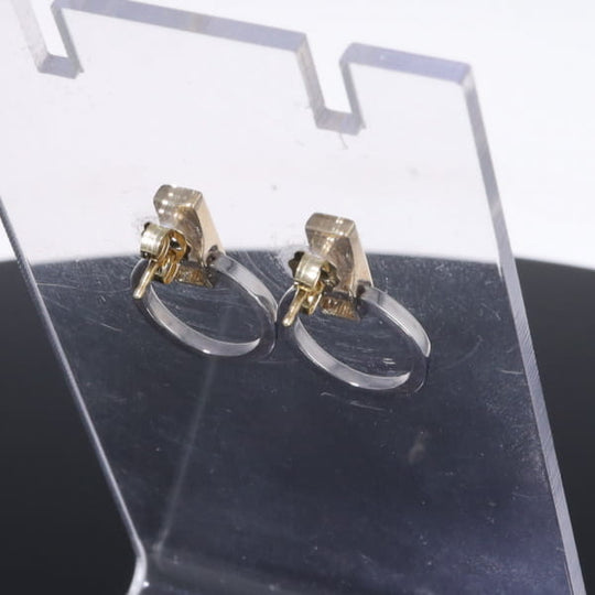 Opal Earrings Rectangle Inlaid Knocker Design Studs