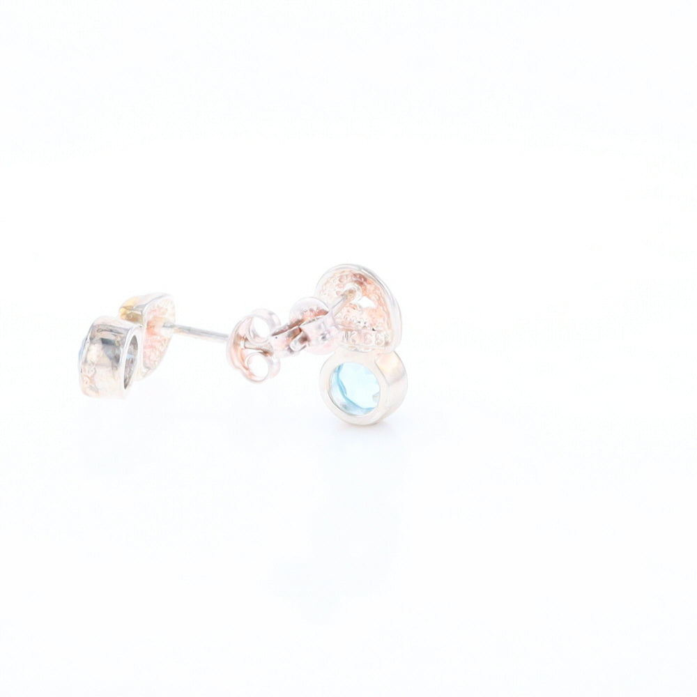 Blue Topaz Stud Earrings