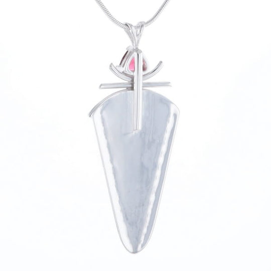 Druzy Quartz & Pink Trillion Tourmaline Necklace