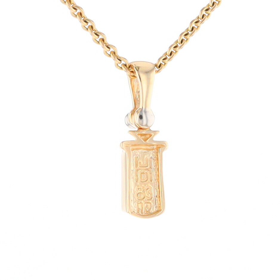 Gold Quartz Banner Shaped Pendant