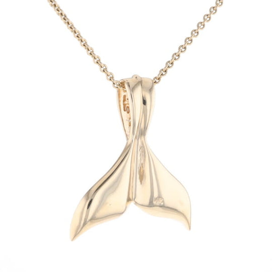 Whale Tail Necklaces Natural Gold Quartz and Nuggets Inlaid Pendant