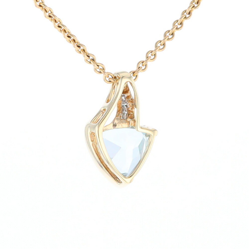 Trillion Blue Topaz Diamond Pendant